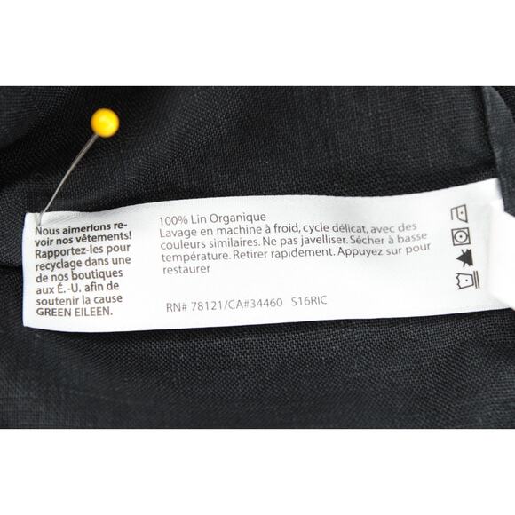 Eileen Fisher Linen Cape Coat Women’s Medium Black Gothic Open Front Pockets - Picture 7 of 8